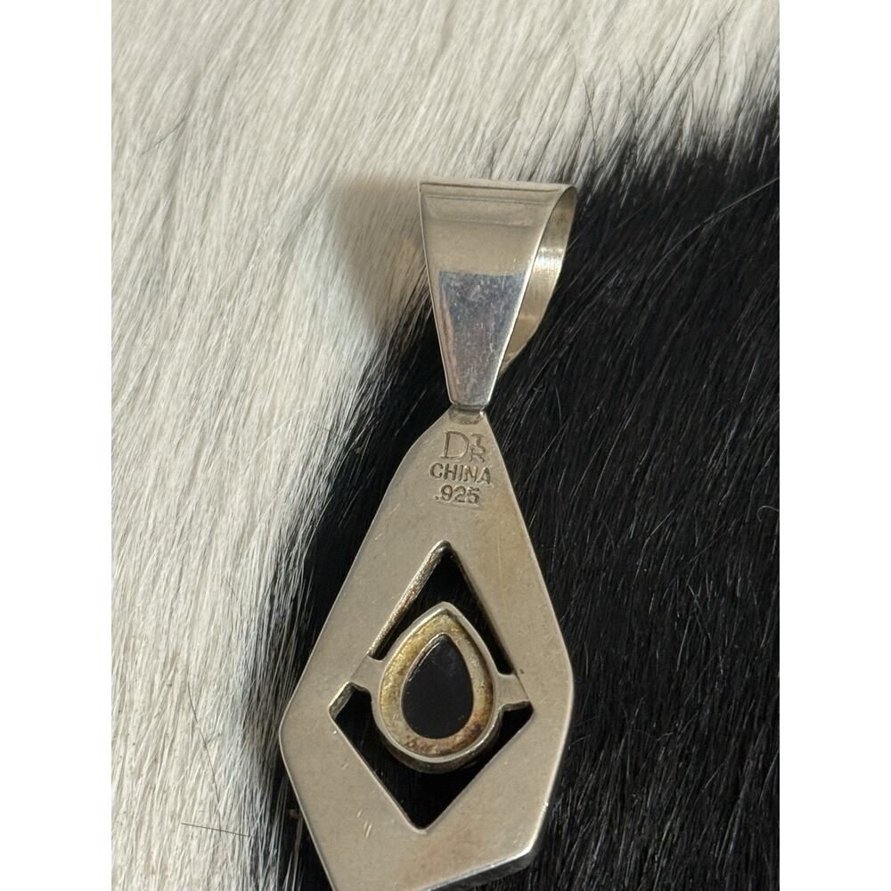 Huge Sterling Silver Jay King DTR Orange Spiny Amethyst Pendant Freeform - Picture 6 of 10